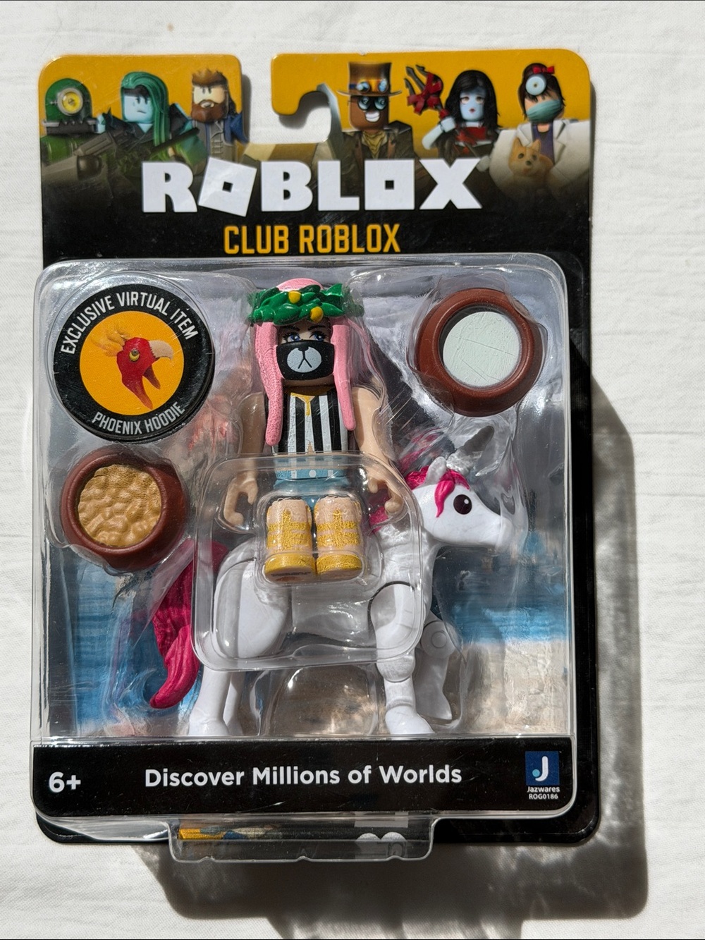 Roblox Club Roblox Unicorn Rider Figure - Pink, White, Yellow